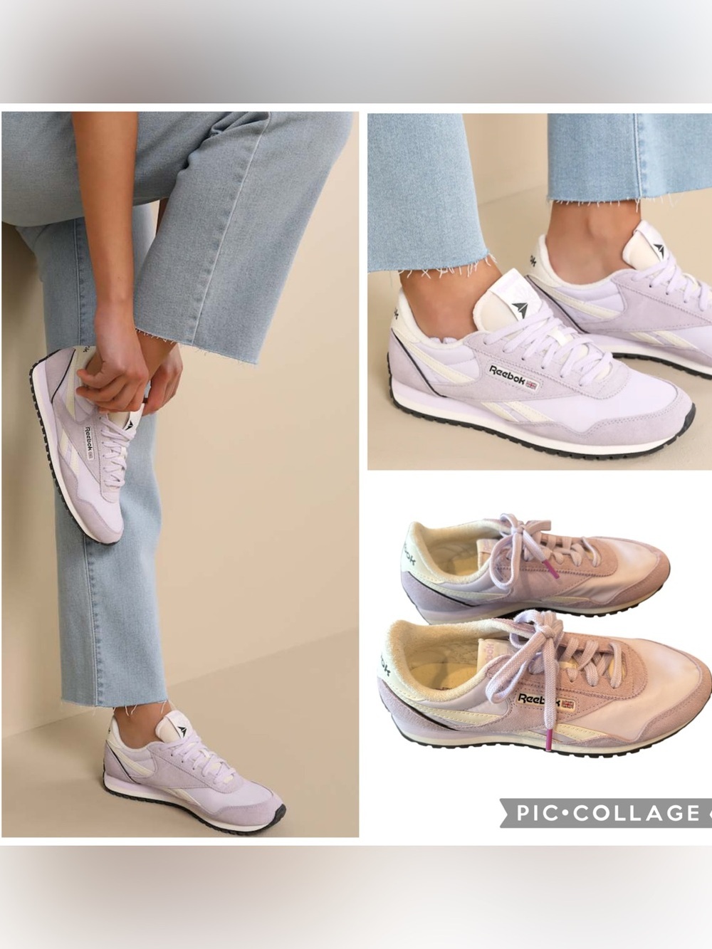 Reebok Classic AZ Purple & Chalk Retro Sneakers Size 8